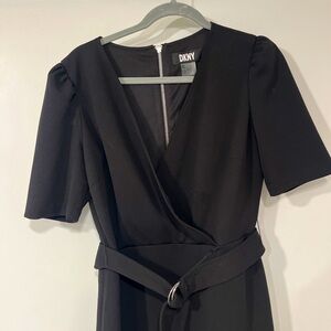 NWT DKNY black V-neck dress, size 8